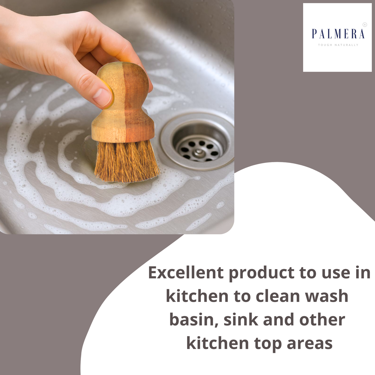 Palmera Natural Sink Brush and Wash Basin Brush Multi Purpose Brush