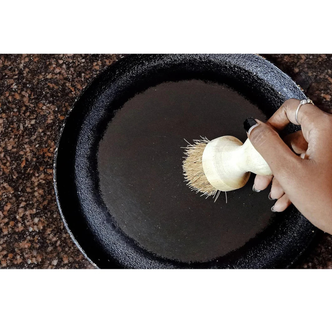 Palmera Premium Natural Coir Sink Brush | CoirPro Technology | Sustainable | Soft Bristles | for Cleaning, Pans, Pots and Kitchen Sink | 1 Year Warranty| Natural Brown | Pack of 1
