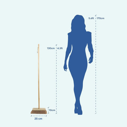 Palmera Coir Indoor Natural Lightweight Broom|1year Warranty|Upright Sweeping(4.25 ft)|Removes Cobwebs|CoirPro Bristle |Plastic Free|Wither Free Unlike Jhaadu|Brown 10 inch