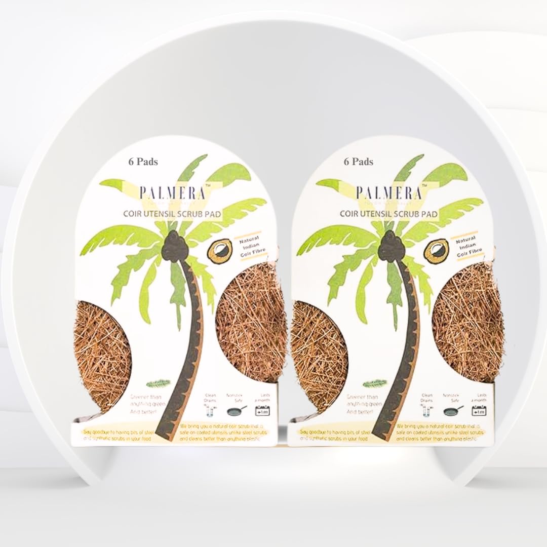 Palmera Natural Coir Utensil Washing Scrub (Pack of 12)
