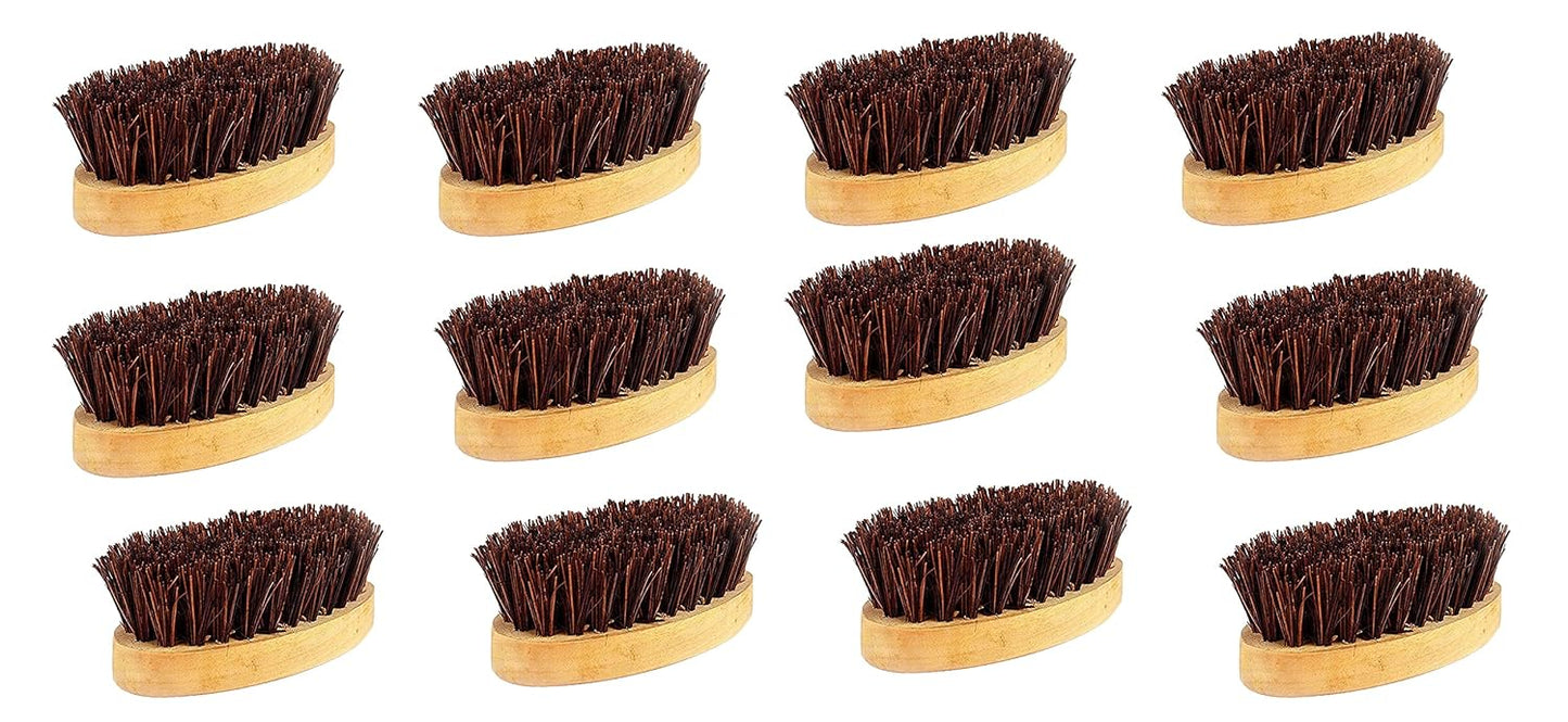 Palmera Small Oval Brush - Wooden Handle with Palmyrah Bristles (Pack of 12)