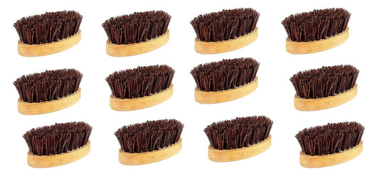 Palmera Small Oval Brush - Wooden Handle with Palmyrah Bristles (Pack of 12)