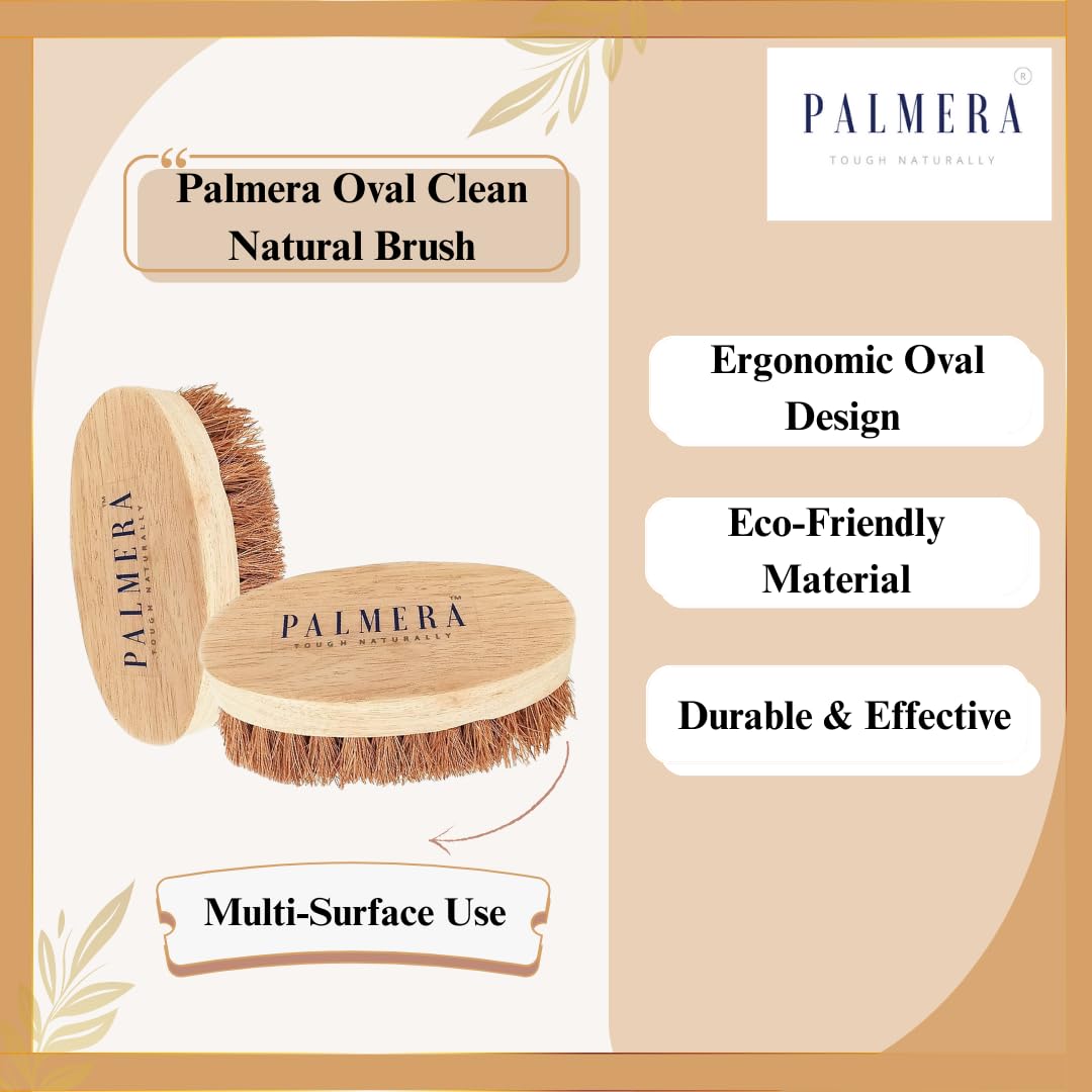 Palmera Oval Coir Brush - Wooden Handle and Coir Bristles