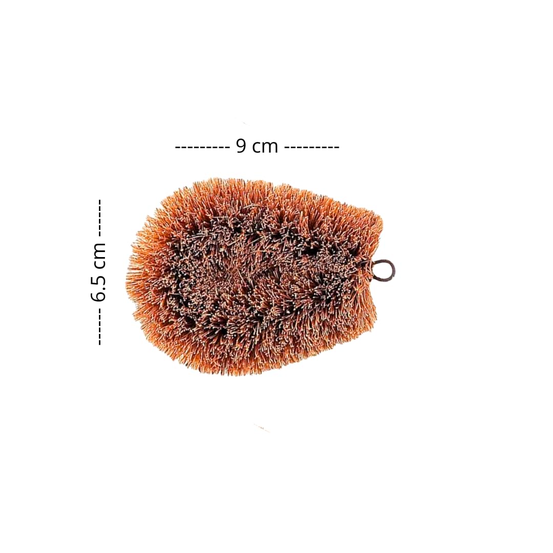 Palmera Natural Coir Tawashi Vegetable Scrub (Brown) (1, Small)