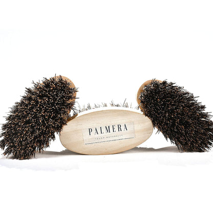 Palmera Small Oval Brush - Wooden Handle with Palmyrah Bristles (Pack of 3)