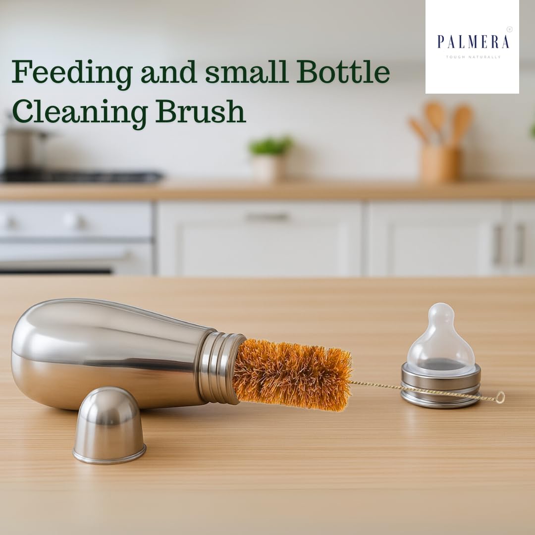 Palmera Natural Coir Mini Bottle Cleaning Brush(Pack of 1).