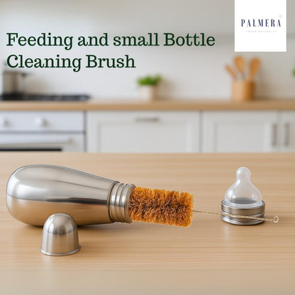 Palmera Natural Coir Mini Bottle Cleaning Brush(Pack of 1).