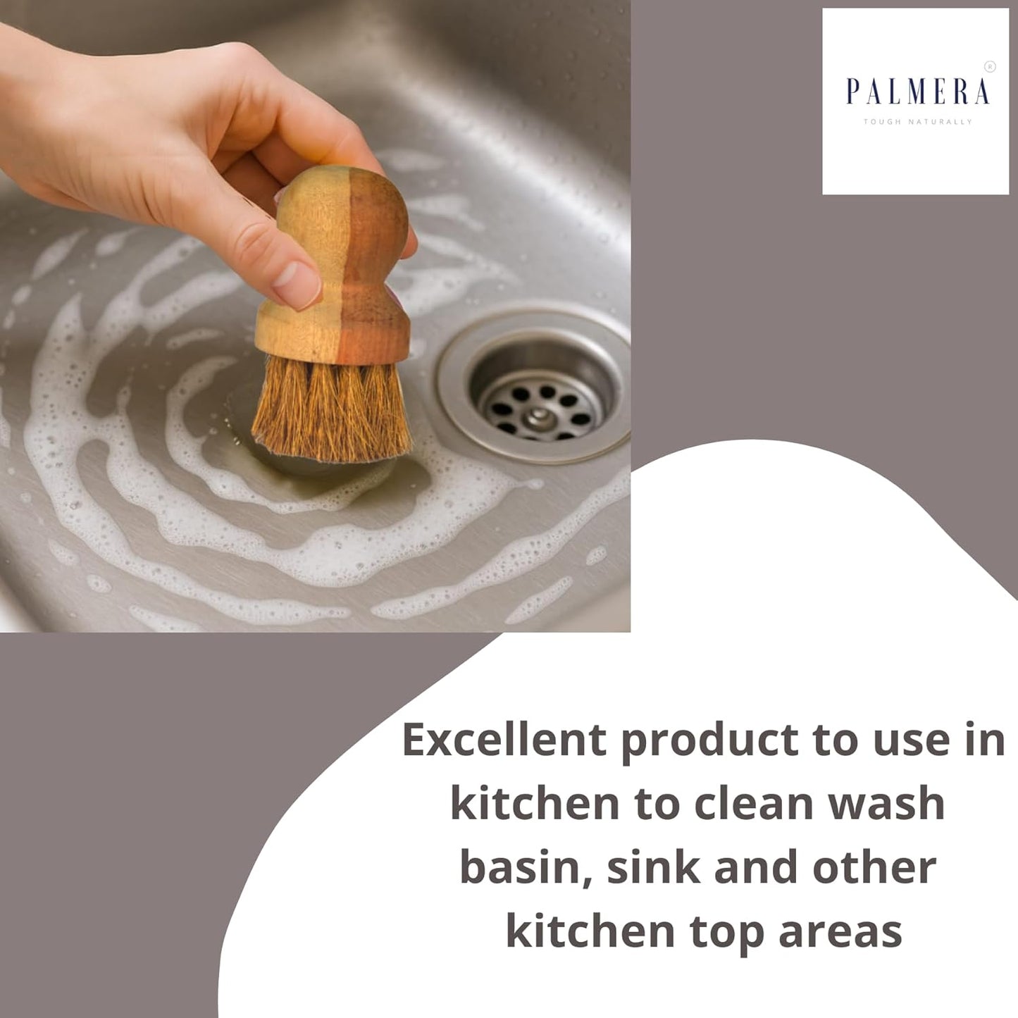 Palmera Natural Coir Sink Brush - (Pack of 2)