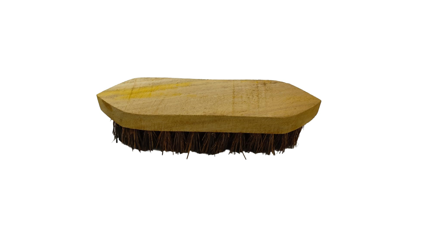 Palmyrah Natural Brush | India Business International | For Cleaning Home, Bathroom Floors, Kitchen, Tiles, Big Utensils, Car Wheels | Heavy Duty Brush for Scrubbing | Brown, 165 gm, 22x6x5 cm, 1 Qty.