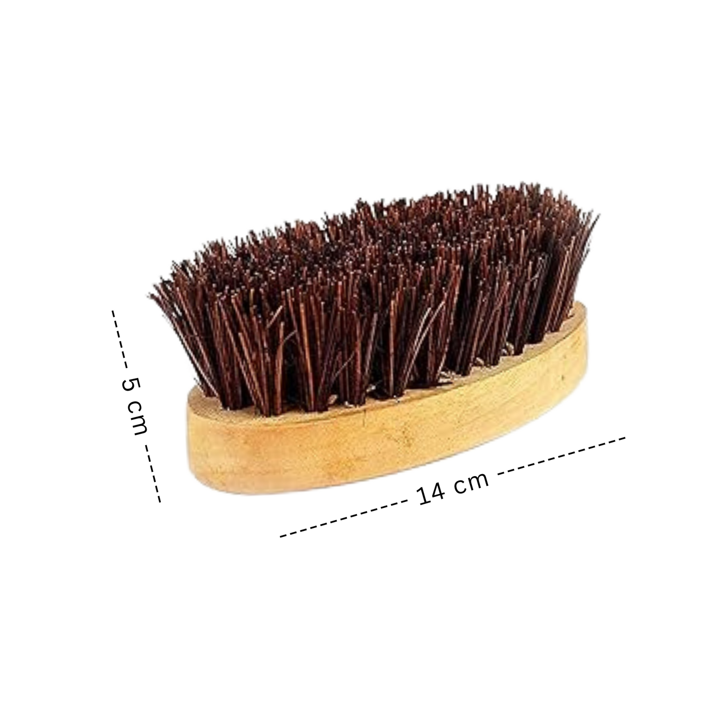 Palmera Small Oval Brush - Wooden Handle with Palmyrah Bristles (Pack of 3)