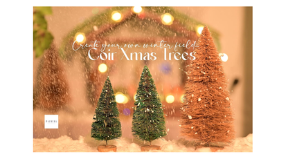 Palmera Natural Coir Christmas Tree for Seasonal Decorations on Cribs(Pack of 2, Height25cm)