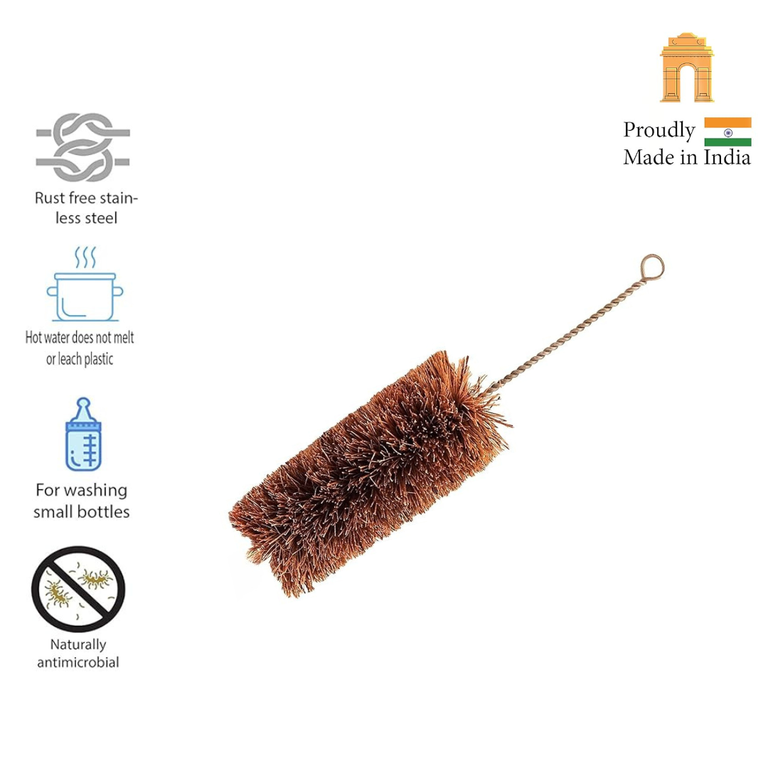 Palmera Natural Coir Mini Bottle Cleaning Brush(Pack of 1).