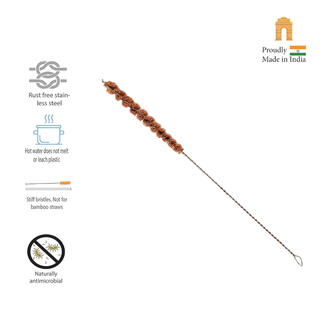 Palmera Smoothie Straw Bottle Cleaning Coir Fibre Brush(25 cm, Brown) (Pack of 1)