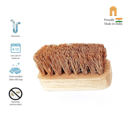 Palmera Goldsmith Coir Washing Brush for Utensils (Bassine Fibre, Brown) (Pack of 1)