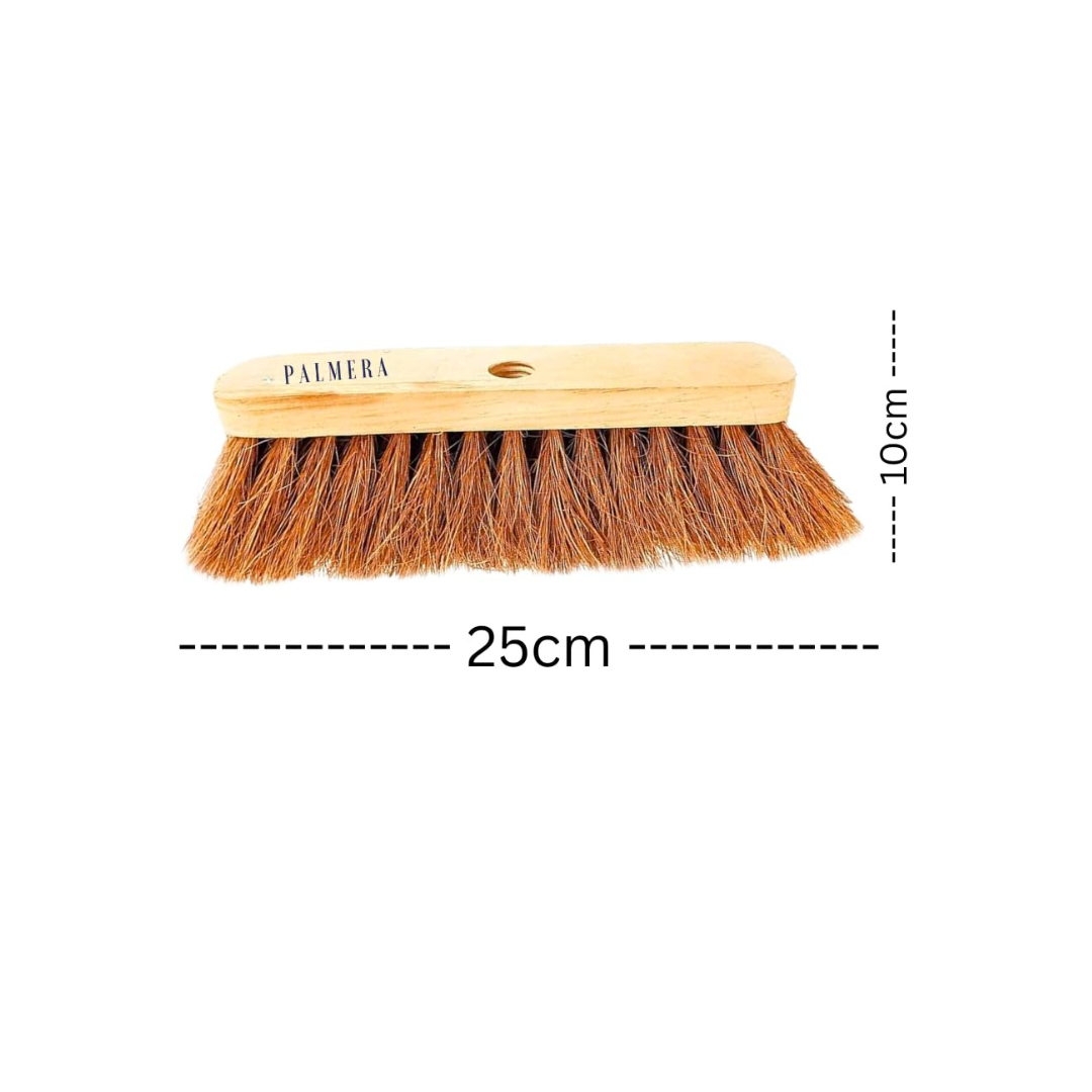Palmera Coir Indoor Natural Lightweight Broom Head|1year Warranty|Flagged Bristle|Removes Cobwebs|CoirPro Bristle |Plastic Free|Wither Free Unlike Jhaadu|Brown 10 inch(1pc)