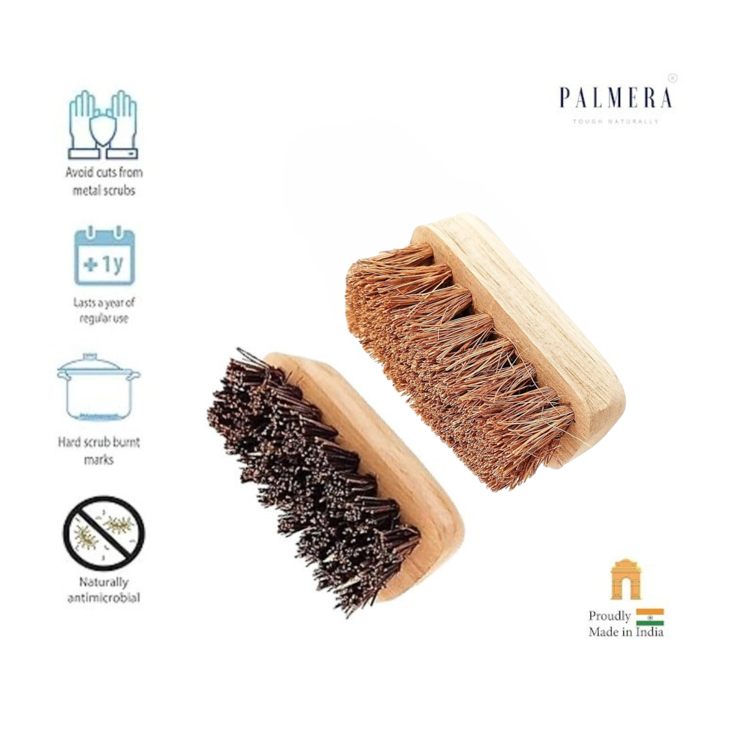 Palmera goldensmith Coir Washing Brush and goldensmith Burnt Mark Brush (Hard and Soft)