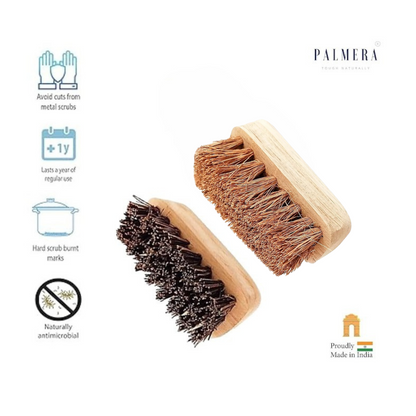 Palmera goldensmith Coir Washing Brush and goldensmith Burnt Mark Brush (Hard and Soft)