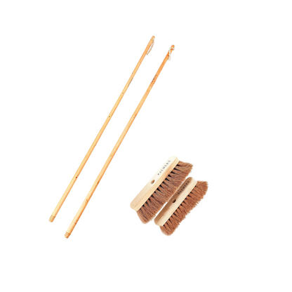 Palmera Indoor Fine Dust Sweeping Coir Broom for Erect Sweeping. Safe for Tile, Marble and Granite Flooring (Pack of 2)