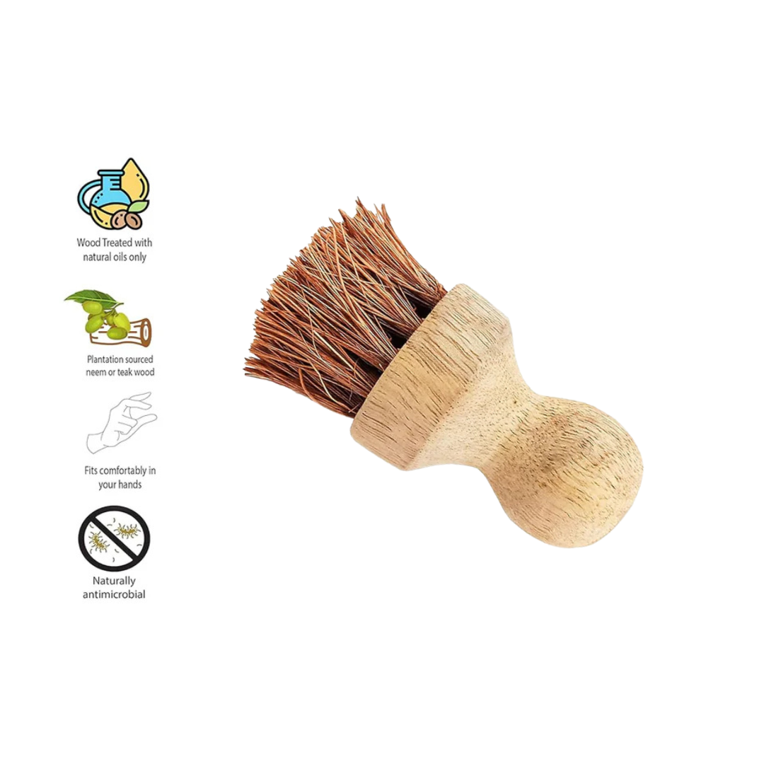 Palmera Premium Natural Coir Sink Brush | CoirPro Technology | Sustainable | Soft Bristles | for Cleaning, Pans, Pots and Kitchen Sink | 1 Year Warranty| Natural Brown | Pack of 1