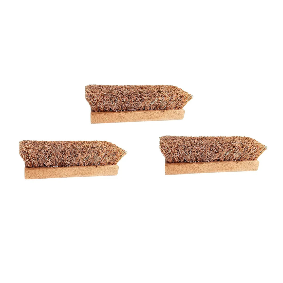 Palmera Value Coir Washing Brush (Neem Wood, Brown) (Pack of 3, Medium) (7 inch)